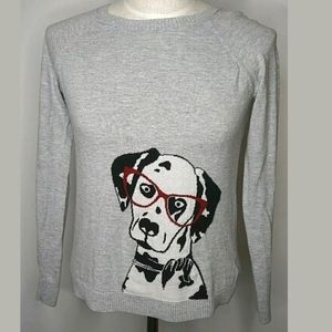 Talbots cute dog dalmatian sweater glasses funny
